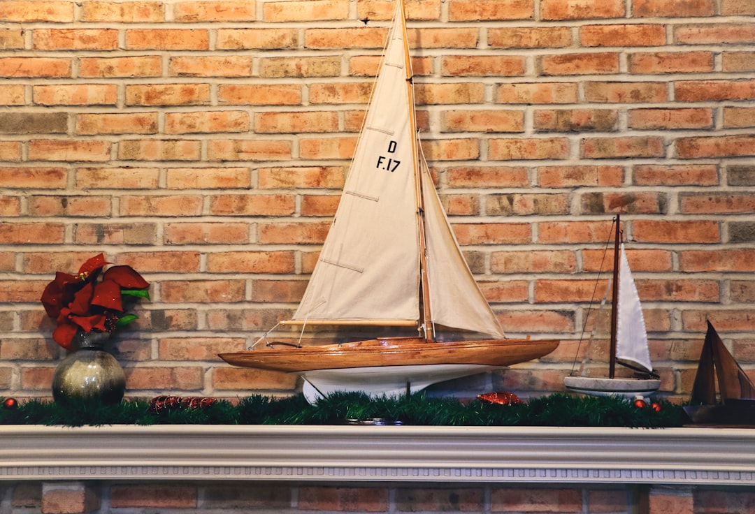 brown sailboat miniature