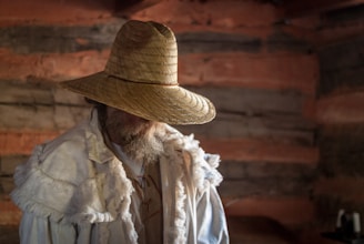 person wearing brown hat