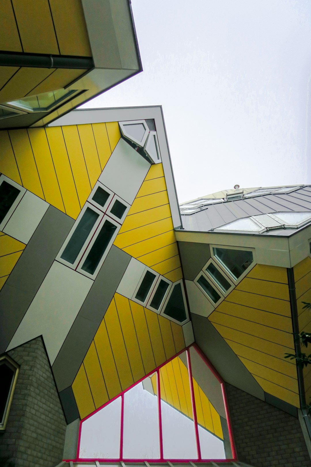 yellow, gray, and white building