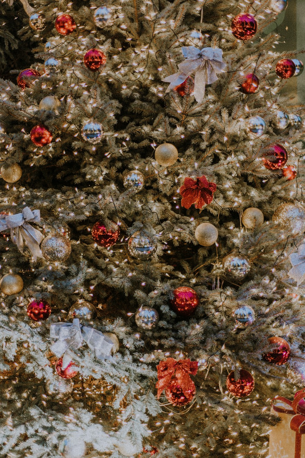 brown Christmas tree with brown baubles