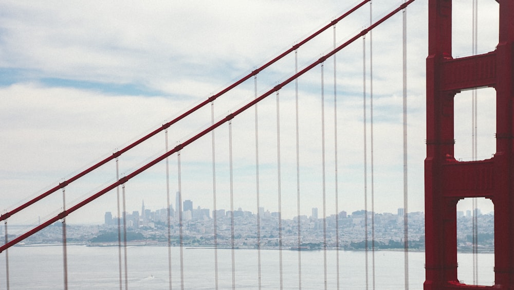 red suspension bridge