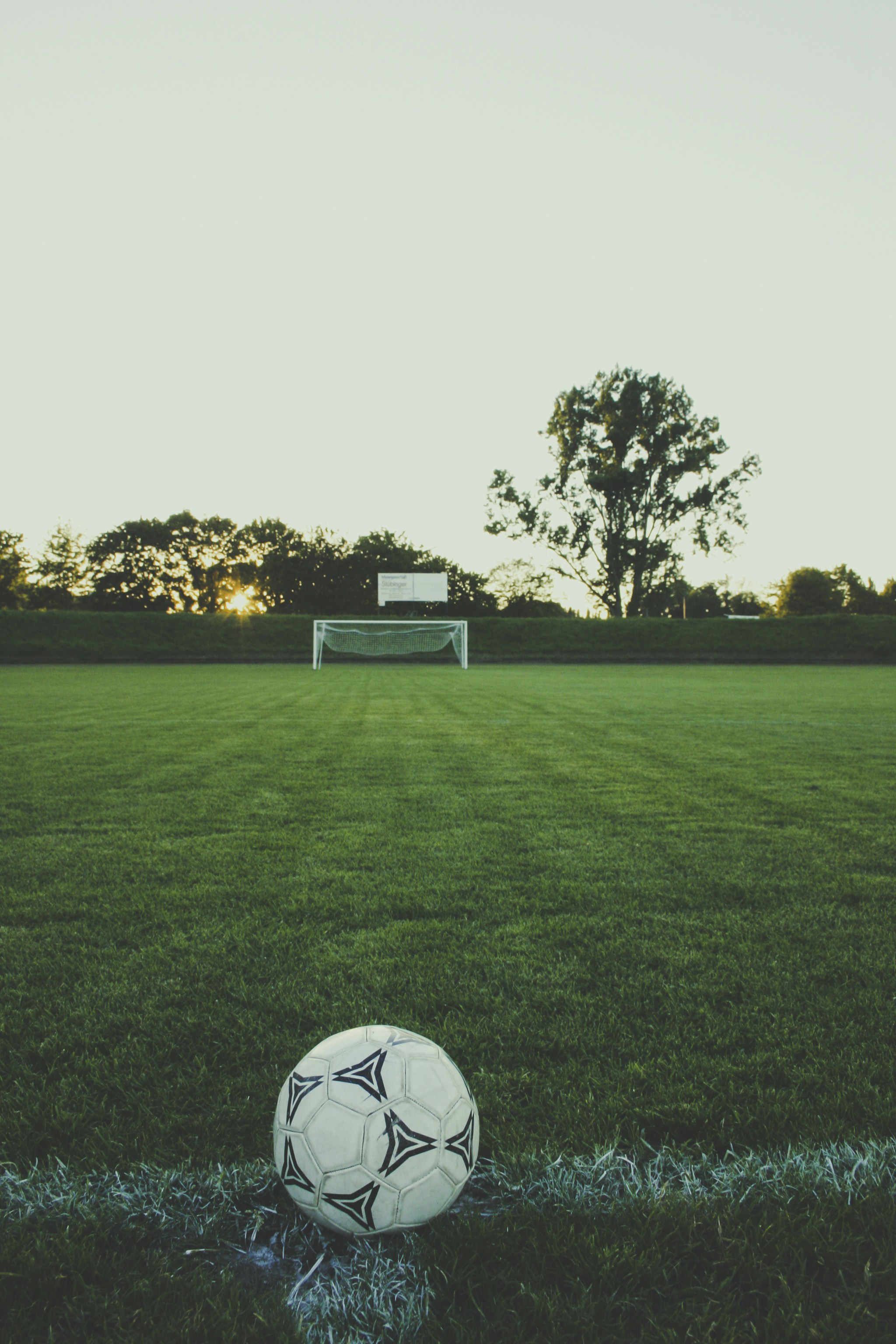 Soccer football green field