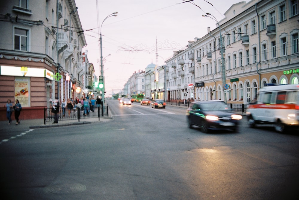 vehicles crossing road