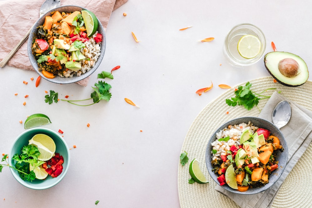 white ceramic bowl with food