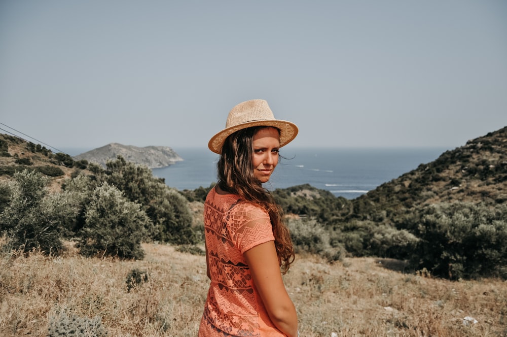 woman in orange shir