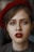 woman wearing grey shirt and red hat