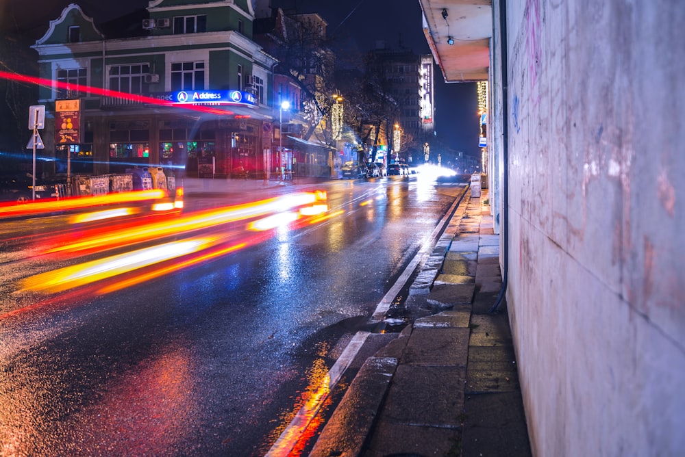 time lapse photography of road