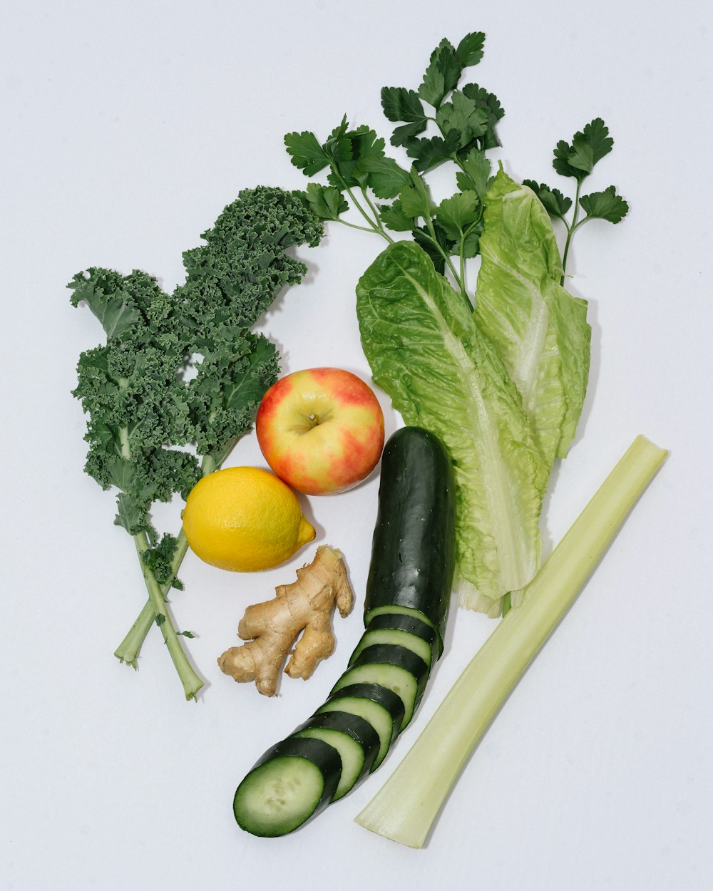 Fotografía plana de verduras