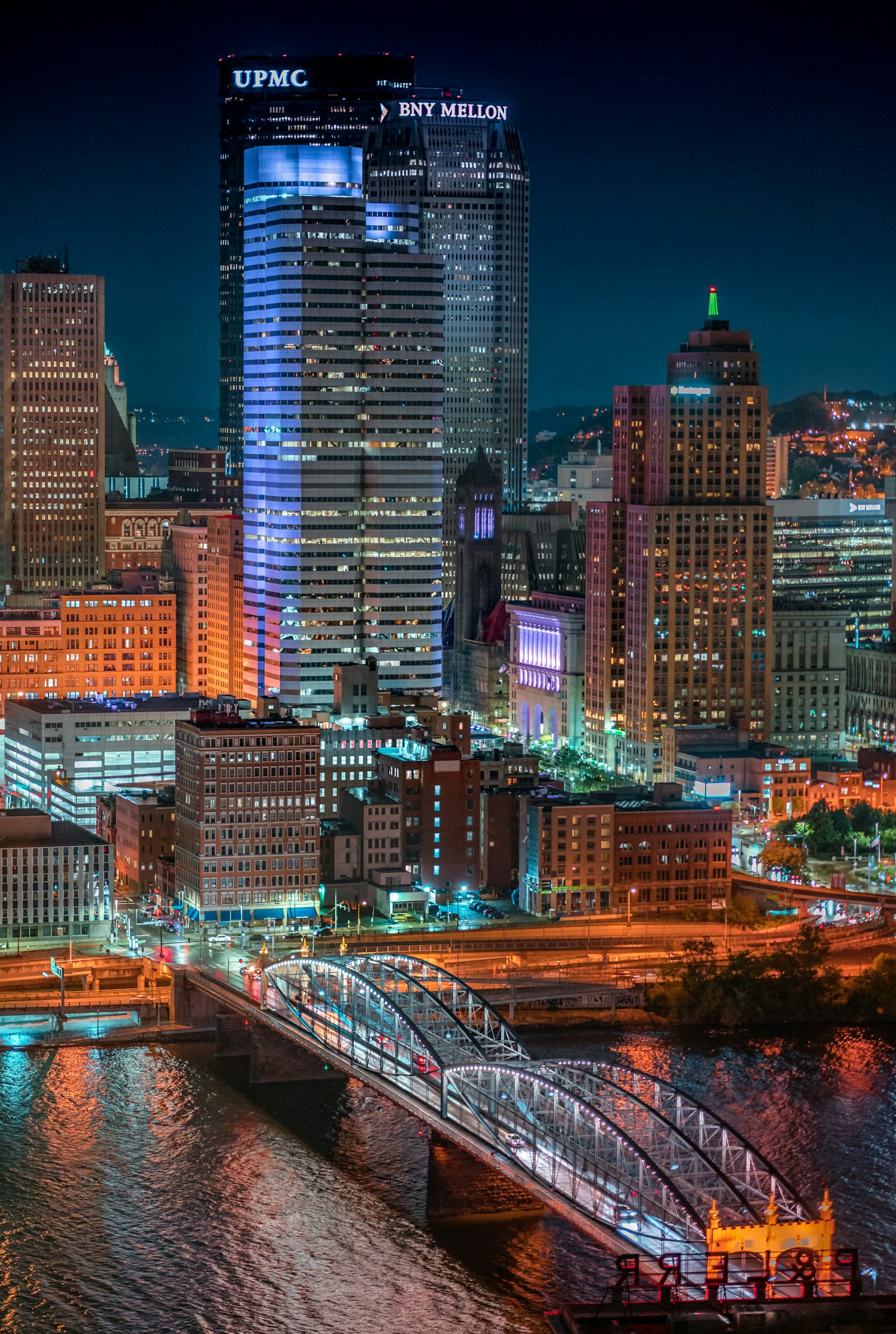 Sony a7R II + Sony FE 85mm F1.4 GM sample photo. Lighted building near bridge photography