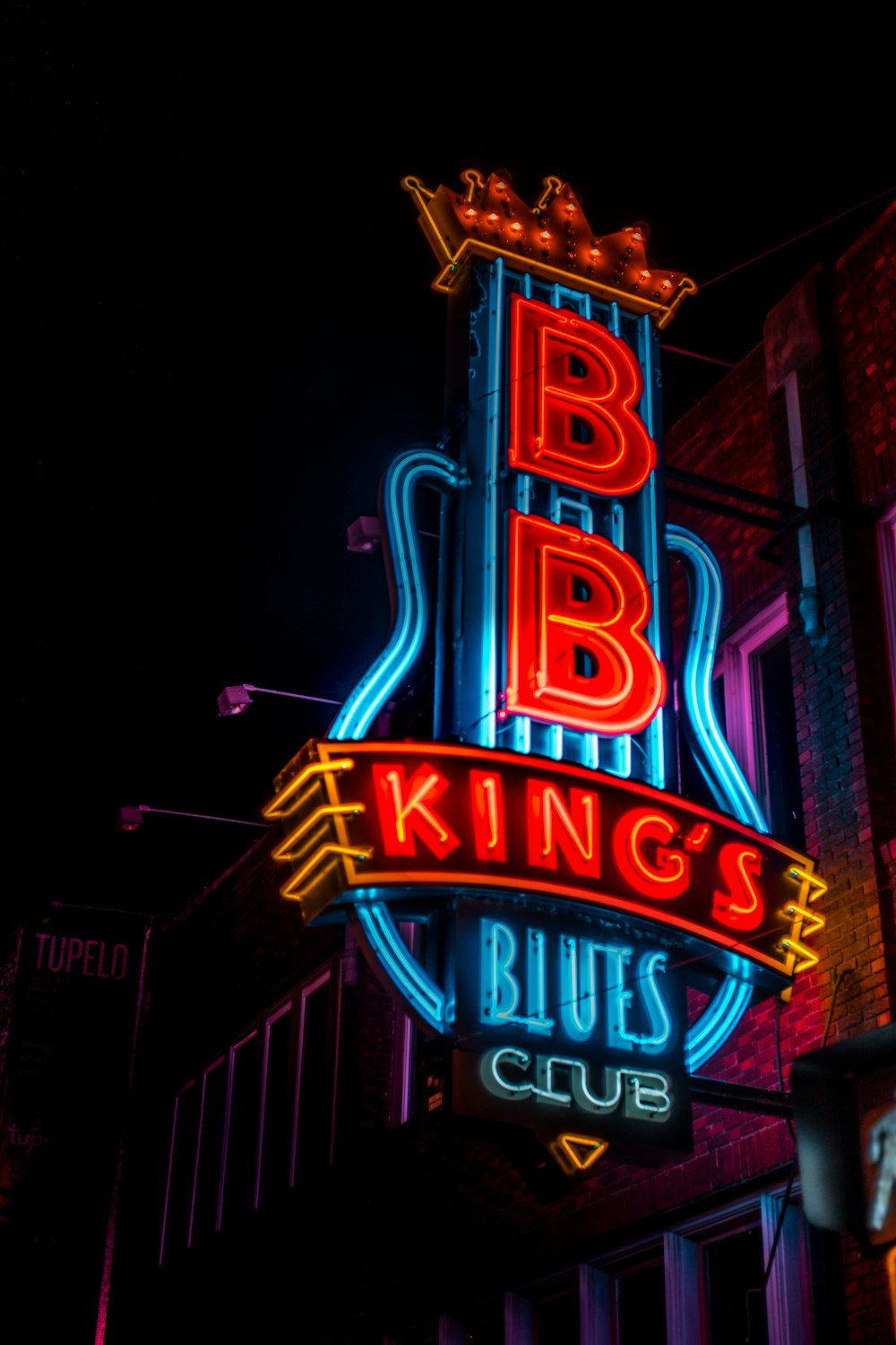 Sinalização em neon do BB King's Blues Club