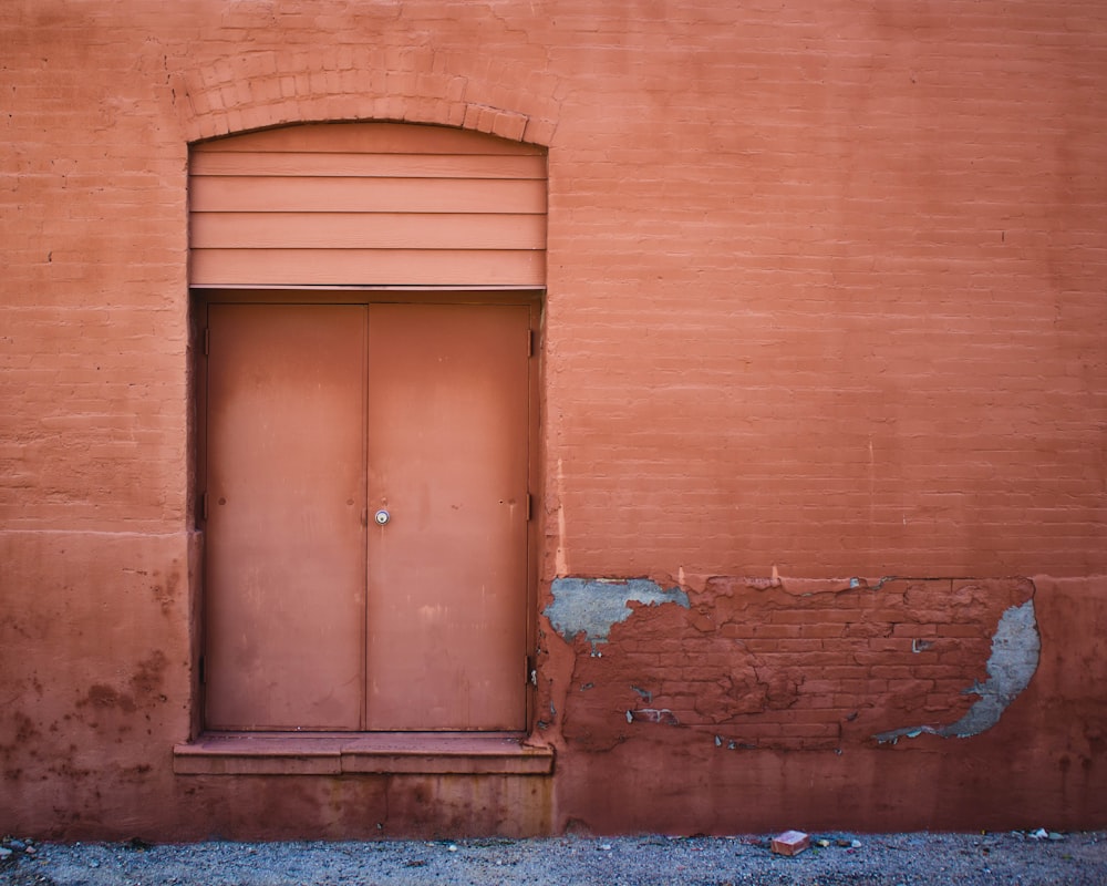 closed brown wooden door