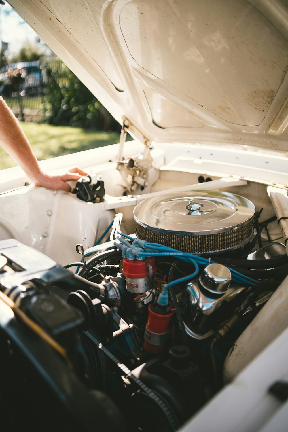 black and gray vehicle engine