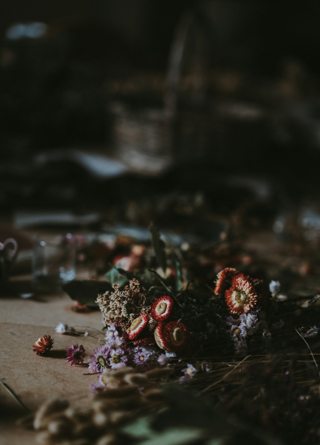 selective focus photography of decor lot on brown surface