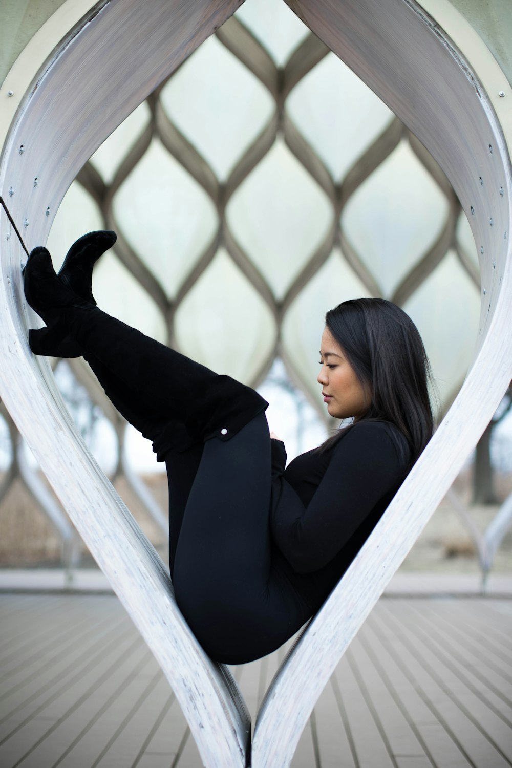 woman sitting down