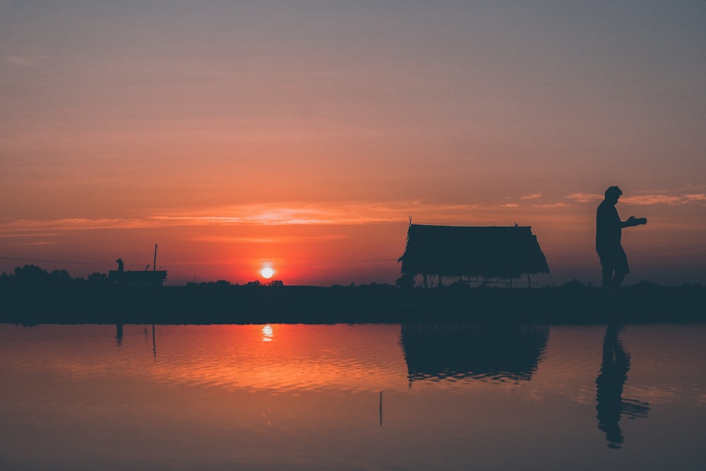 silhouette photography of person