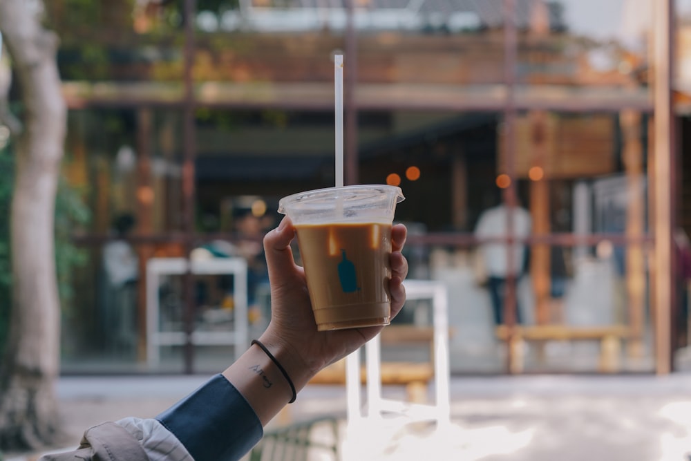 clear plastic disposable cup with straw