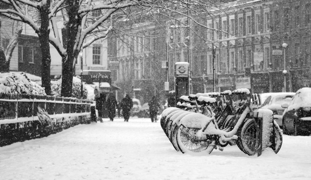 city covered in snow