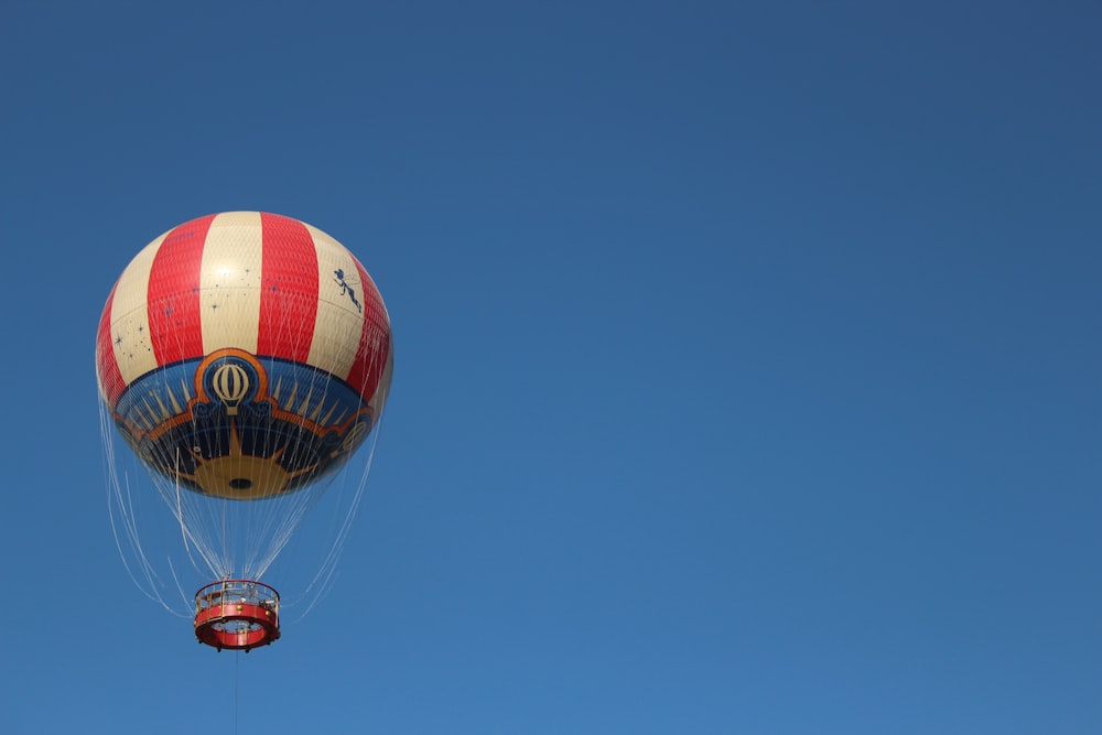 red and white hot air balloon