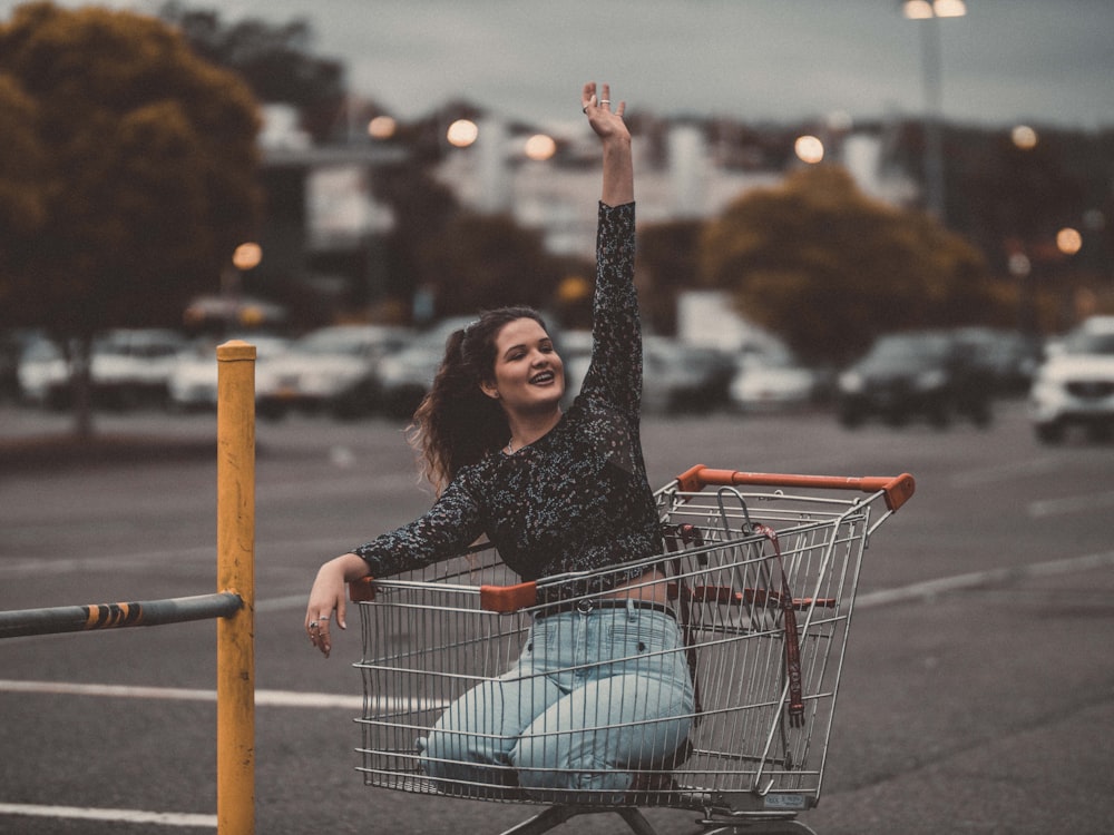 woman in the shopping cart