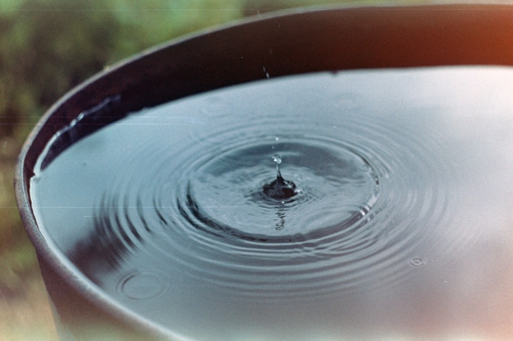 rugiada d'acqua sul contenitore