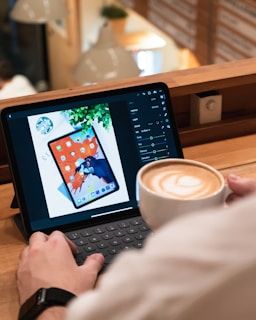 person using laptop