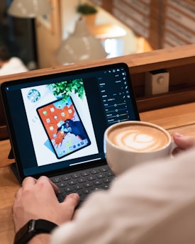 person using laptop