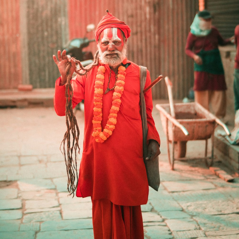 man holding herb