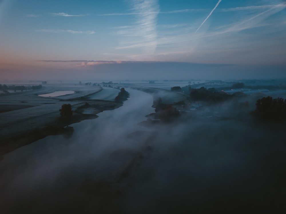 photo of fog covering town