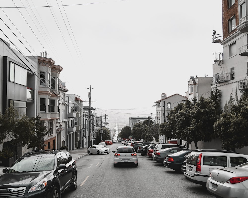 cars parked on side of the road during daytime