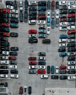 aerial photography of cars on parking lot