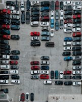 aerial photography of cars on parking lot