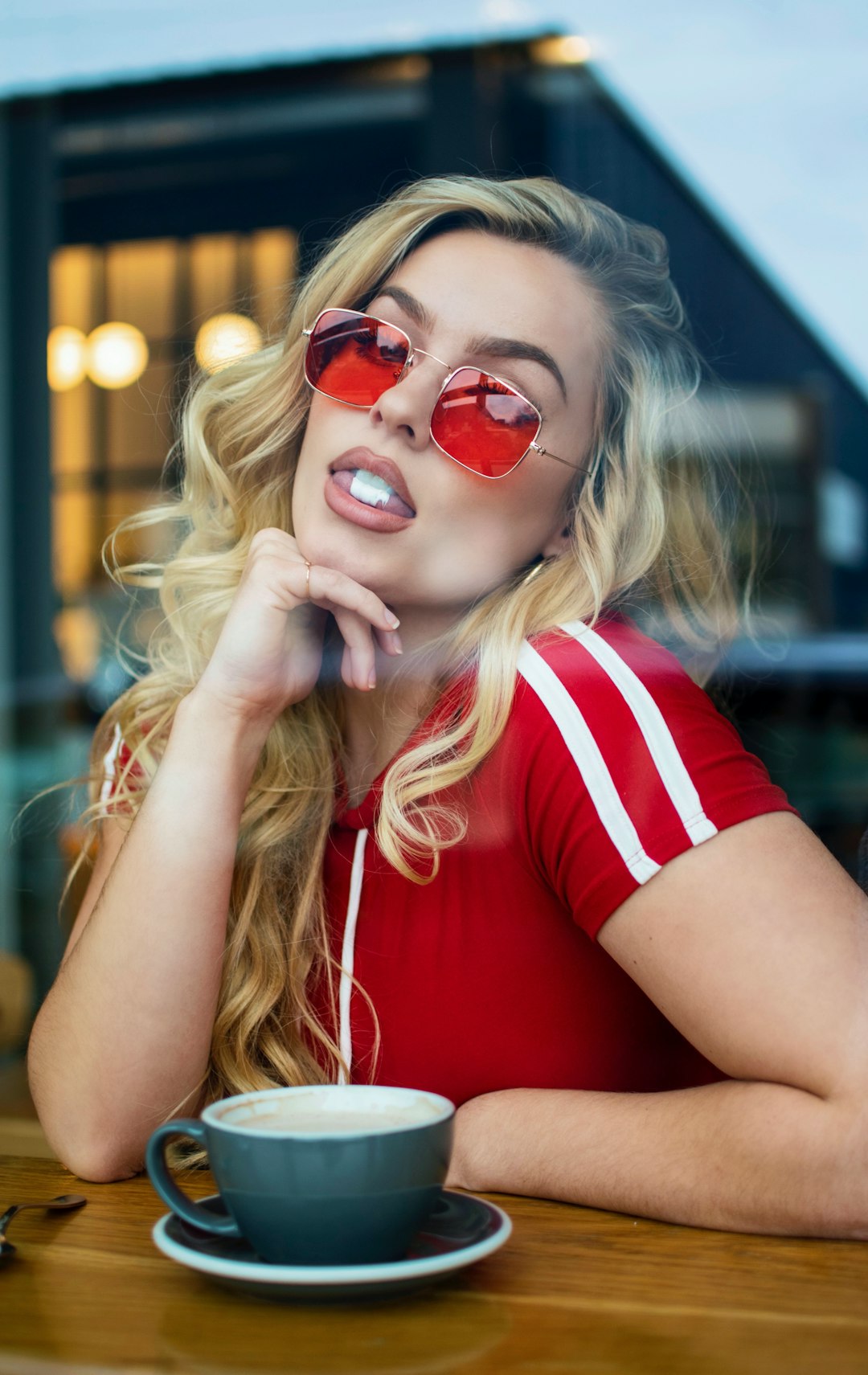 woman taking selfie indoor