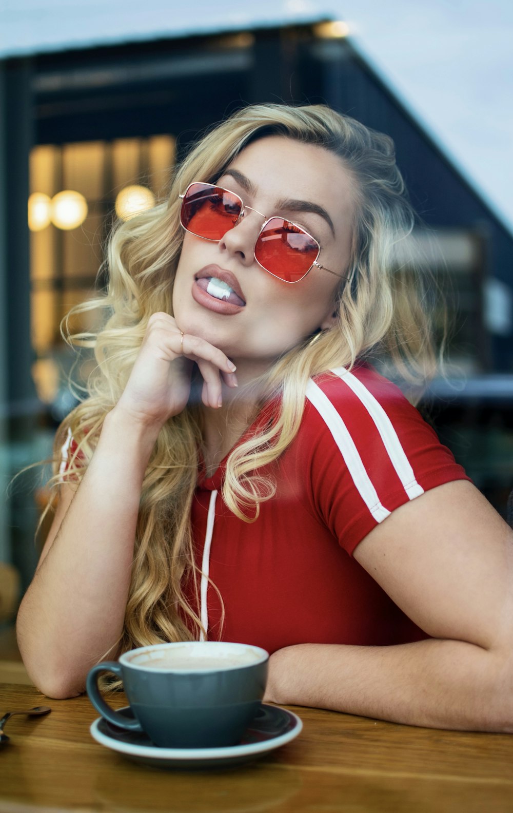 woman taking selfie indoor