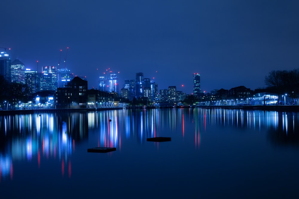 high-rise building at night