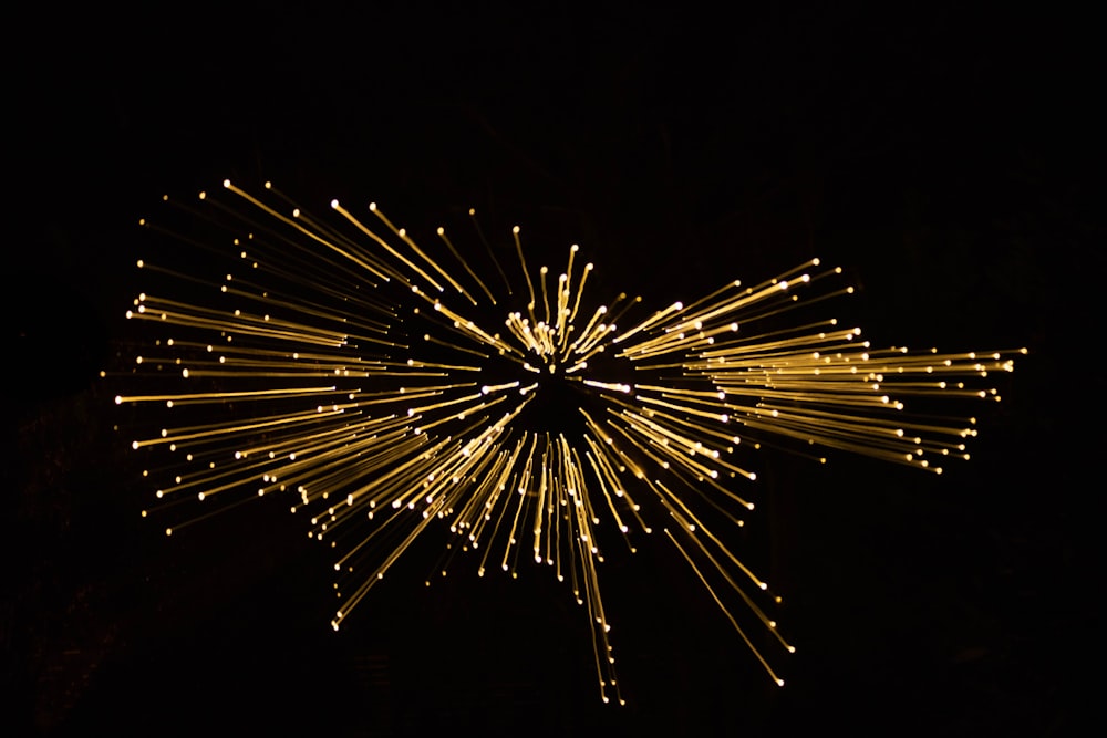 yellow fireworks display