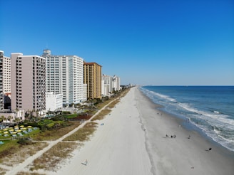 high-rise buildings near seashore