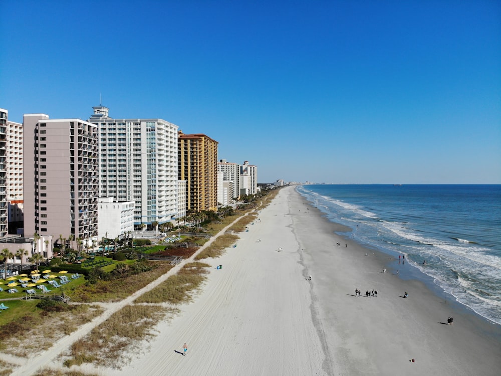 high-rise buildings near seashore