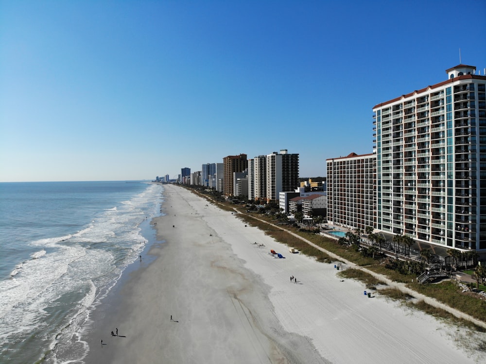 high-rise buildings near seashore