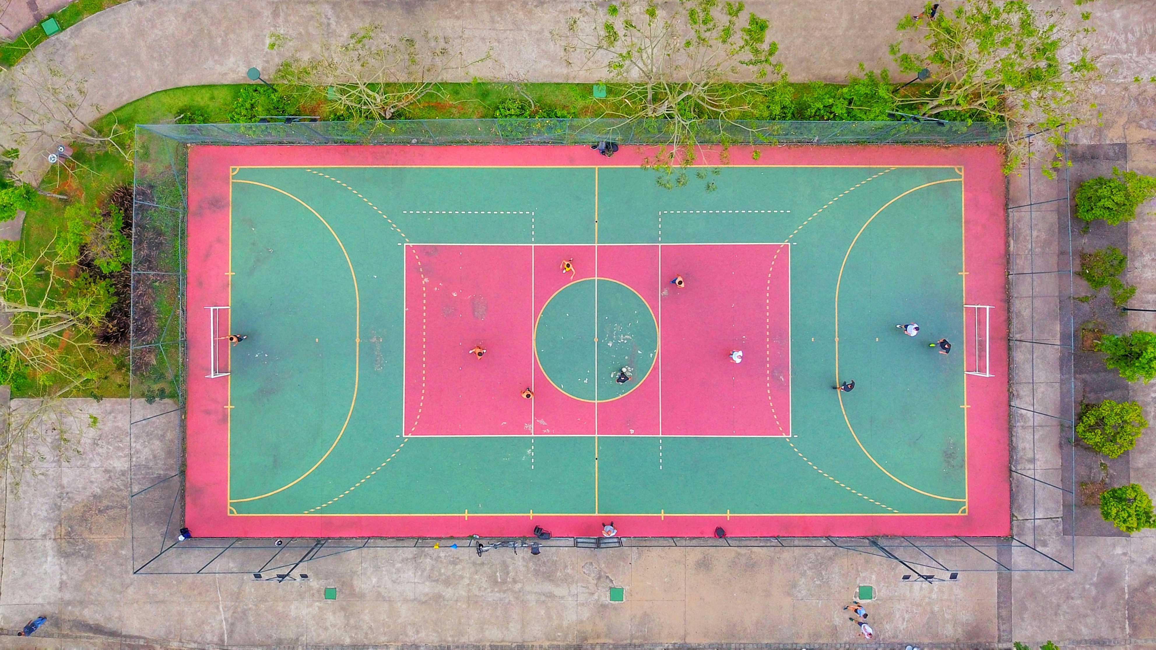 bird's-eye view photography of basketball court photo – Free Sport