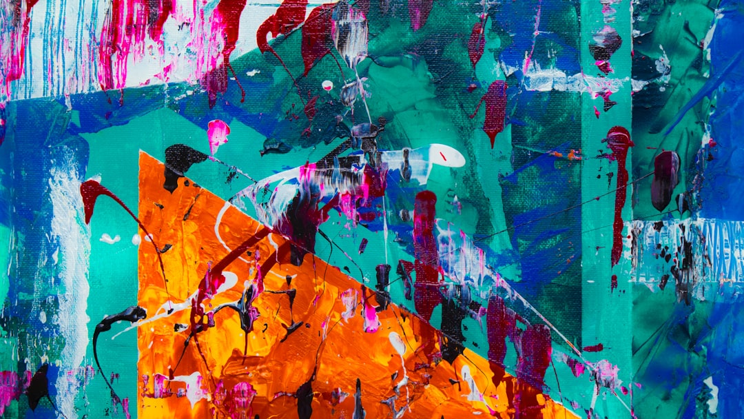 multicolored splatter abstract painting