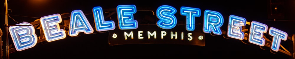 Sinalização em neon da Beale Street Memphis