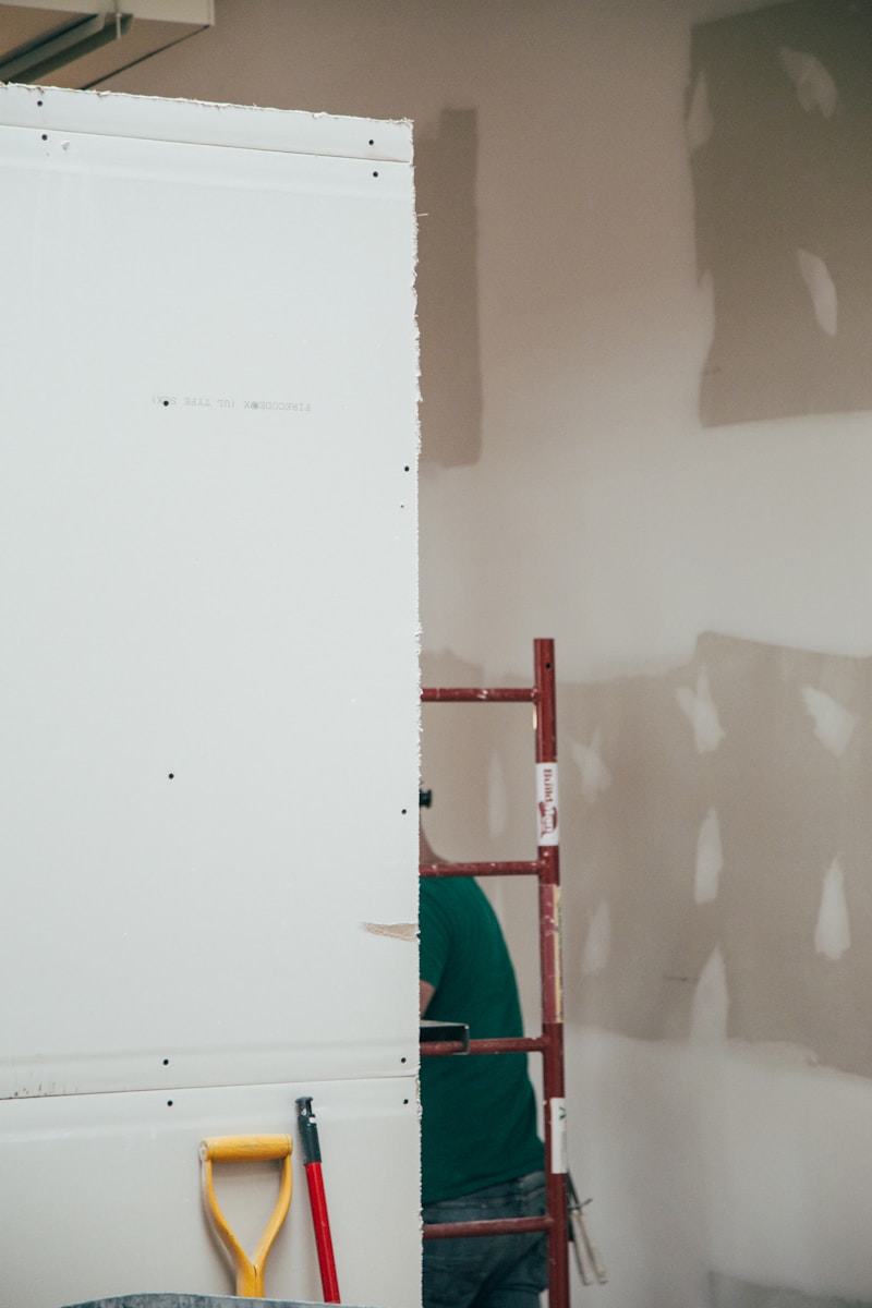 Construction interior framing ready for plasterboard lining