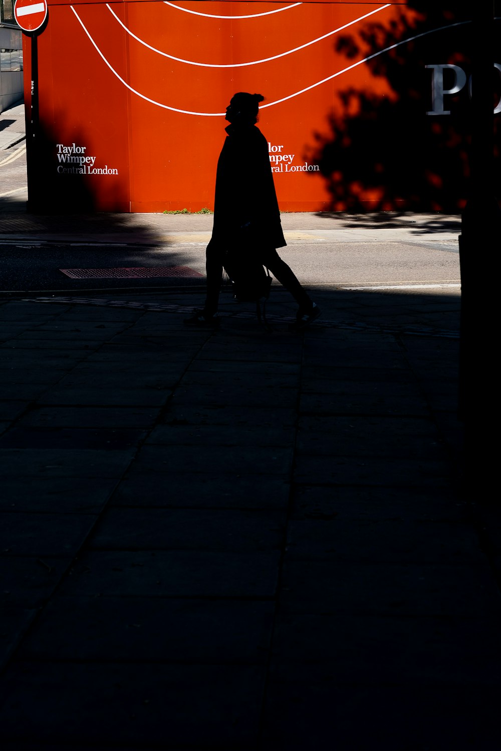 silhouette of person walking