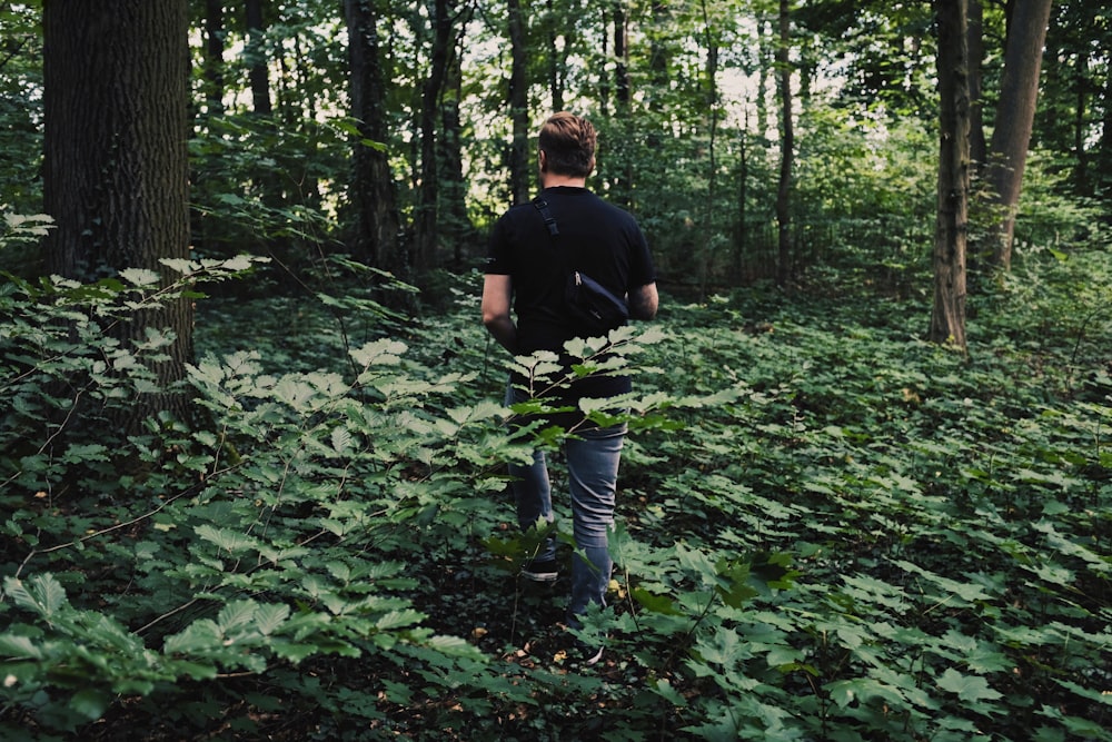 man near trees