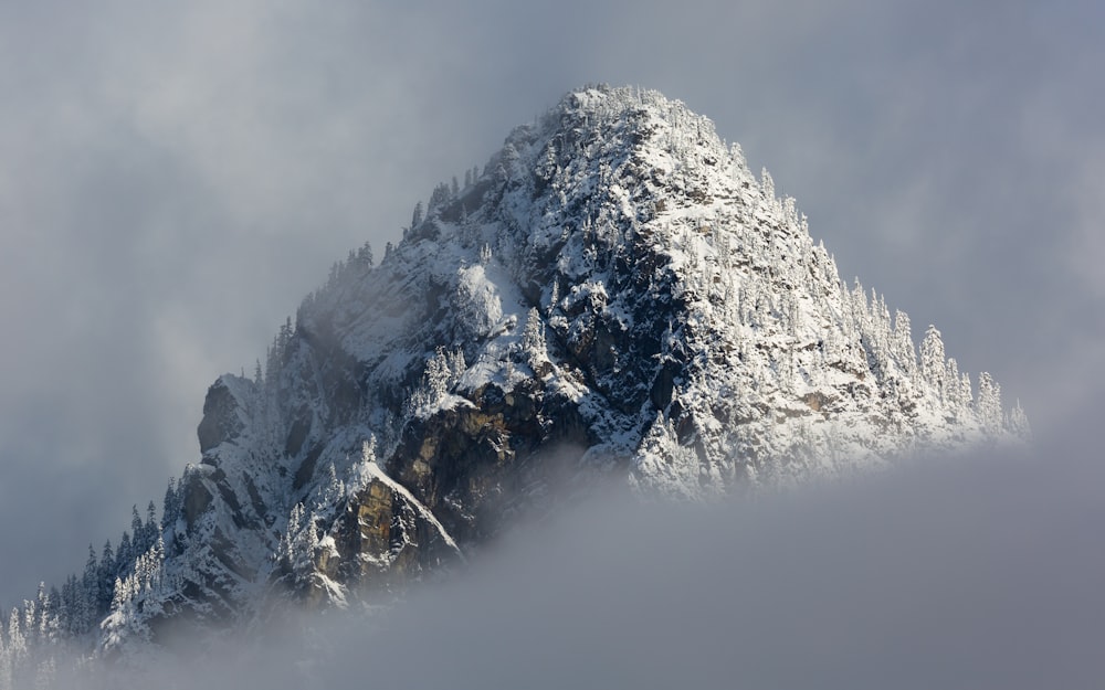 Montaña cubierta de nieve