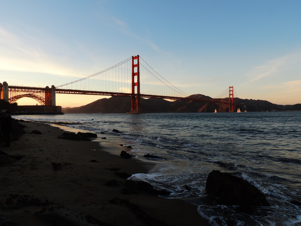 Golden Gate Bridge during sunset