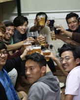 A group of students celebrating after completing a successful experiment.