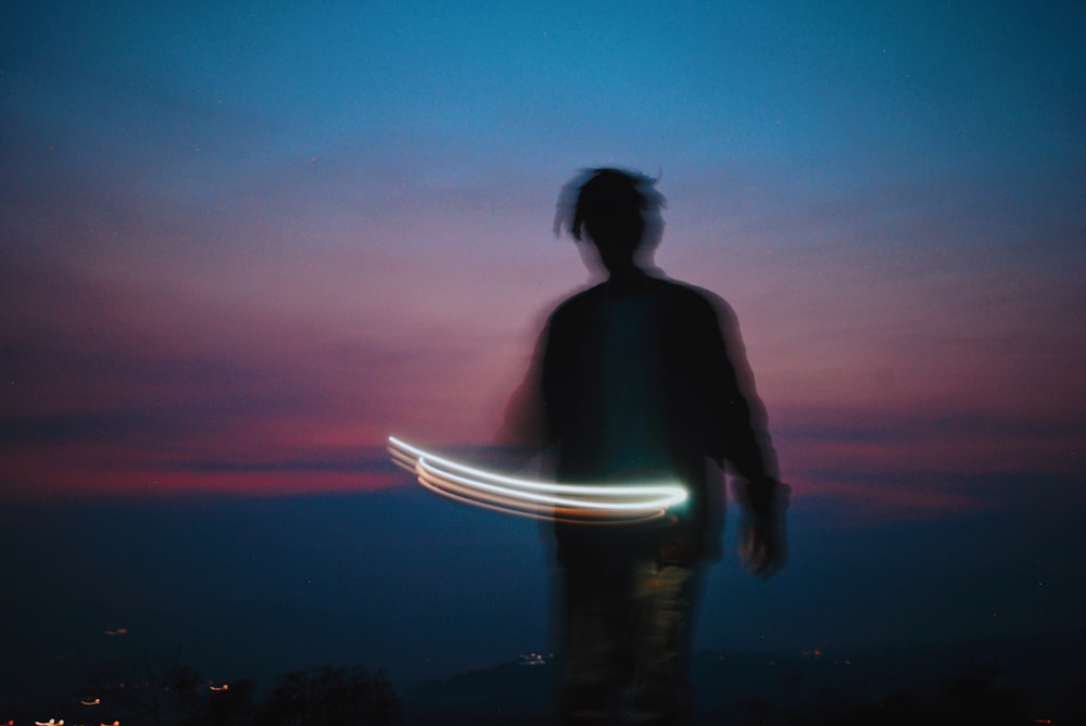 man playing sparkler