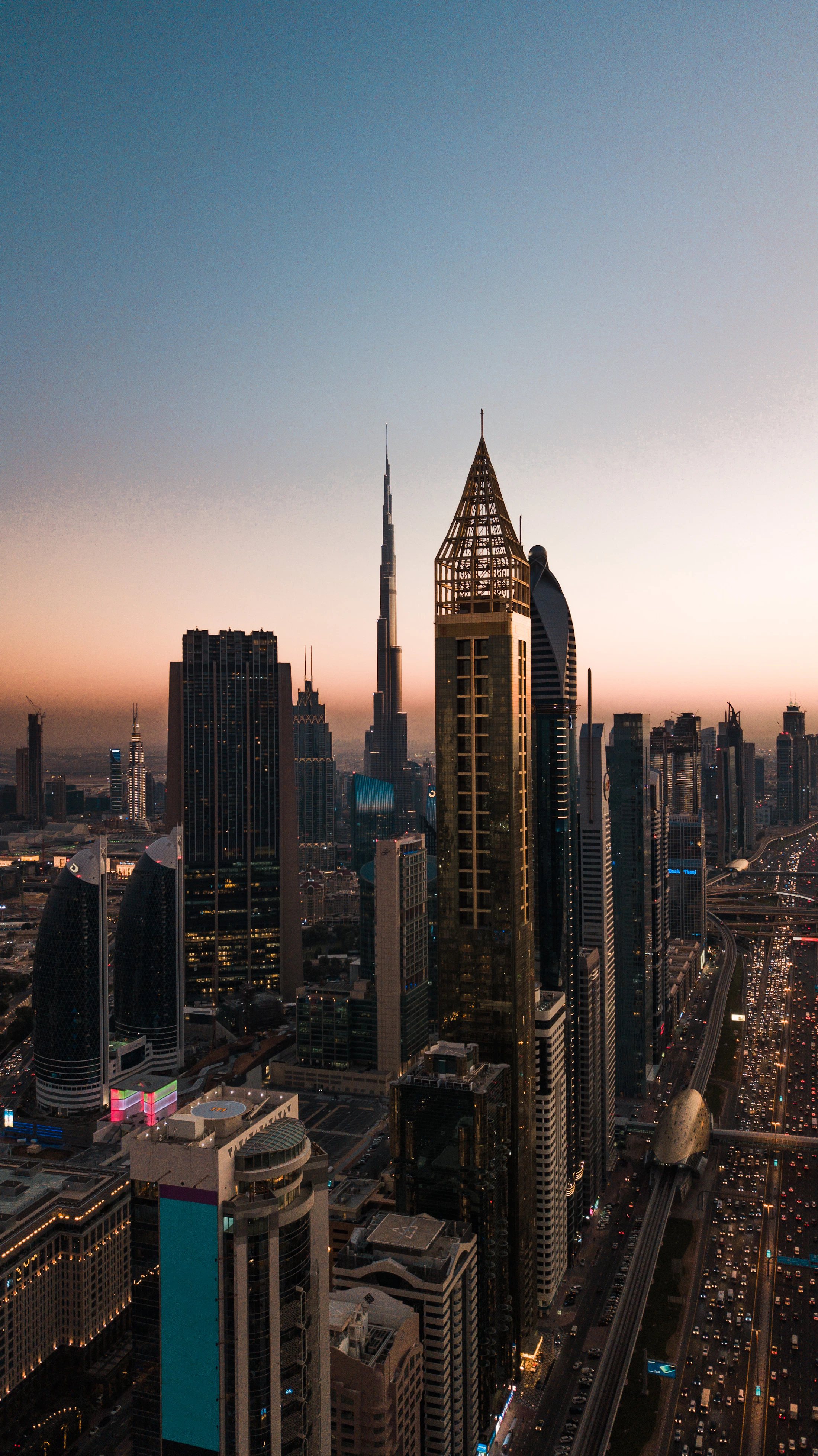 Dubai skyline along Sheikh Zayed Road
