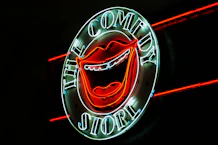 white the Comedy Store neon signage